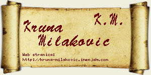 Kruna Milaković vizit kartica